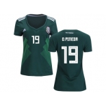 Women Mexico #19 O.Pineda Home Soccer Country Jersey