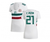 Women Mexico #21 C.Pena Away Soccer Country Jersey