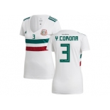 Women Mexico #3 Y.Corona Away Soccer Country Jersey