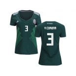 Women Mexico #3 Y.Corona Home Soccer Country Jersey