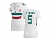 Women Mexico #5 D.Reyes Away Soccer Country Jersey