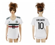 Women's Mexico #10 G.Dos Santos Away Soccer Country Jersey