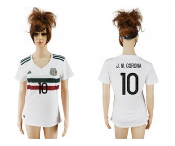 Women's Mexico #10 J.M.Corona Away Soccer Country Jersey