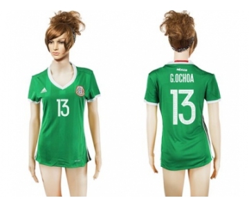 Women's Mexico #13 G.Ochoa Home Soccer Country Jersey