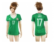 Women's Mexico #17 Lopez Home Soccer Country Jersey