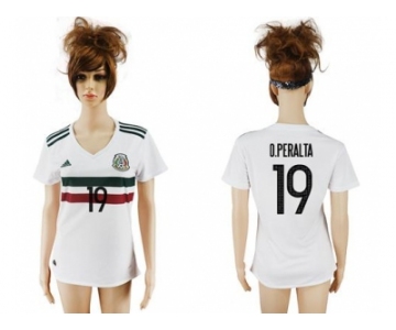 Women's Mexico #19 O.Peralta Away Soccer Country Jersey