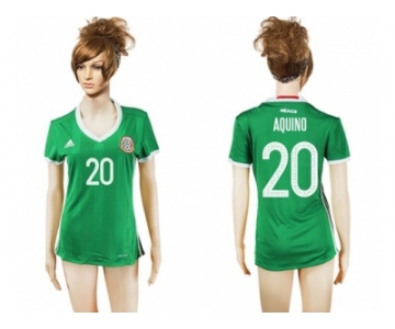 Women's Mexico #20 Aquino Home Soccer Country Jersey