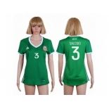 Women's Mexico #3 Salcido Home Soccer Country Jersey