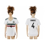 Women's Mexico #4 R.Marquez Away Soccer Country Jersey