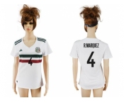 Women's Mexico #4 R.Marquez Away Soccer Country Jersey