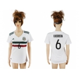 Women's Mexico #6 H.Herrera Away Soccer Country Jersey