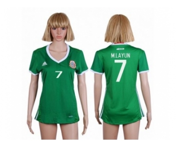 Women's Mexico #7 M.Layun Home Soccer Country Jersey