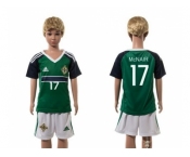 Northern Ireland #17 McNAIR Green Home Kid Soccer Country Jersey