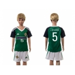 Northern Ireland #5 J.Evans Green Home Kid Soccer Country Jersey