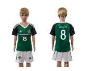 Northern Ireland #8 Davis Green Home Kid Soccer Country Jersey