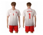 Poland #1 Boruc Home Soccer Country Jersey