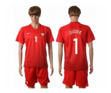 Poland #1 Dudek Away Soccer Country Jersey