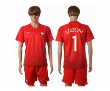 Poland #1 Szczesny Away Soccer Country Jerse