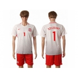 Poland #1 Szczesny Home Soccer Country Jersey