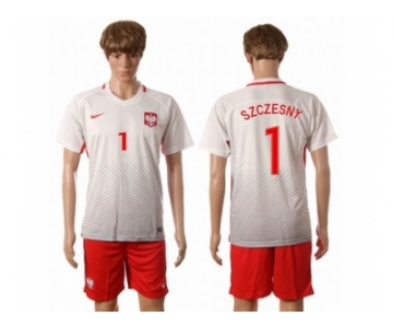 Poland #1 Szczesny Home Soccer Country Jersey