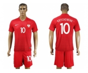 Poland #10 Krychowiak Away Soccer Country Jersey