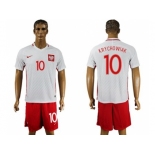 Poland #10 Krychowiak Home Soccer Country Jersey