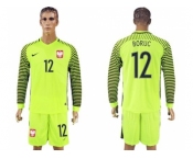 Poland #12 Boruc Green Long Sleeves Goalkeeper Soccer Country Jersey