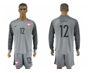 Poland #12 Boruc Grey Goalkeeper Long Sleeves Soccer Country Jersey