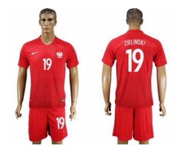 Poland #19 Zielinski Away Soccer Country Jersey