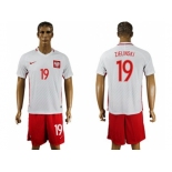 Poland #19 Zielinski Home Soccer Country Jersey