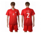 Poland #2 Glik Away Soccer Country Jersey