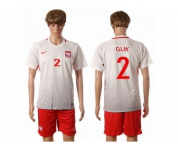 Poland #2 Glik Home Soccer Country Jersey