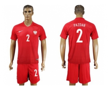 Poland #2 Pazdan Away Soccer Country Jersey