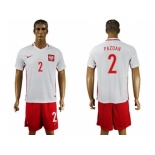 Poland #2 Pazdan Home Soccer Country Jersey