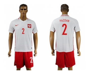 Poland #2 Pazdan Home Soccer Country Jersey