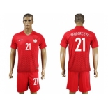 Poland #21 Teodorczyk Away Soccer Country Jersey