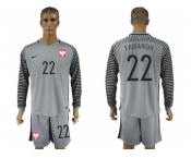 Poland #22 Fabianshi Grey Goalkeeper Long Sleeves Soccer Country Jersey