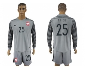 Poland #25 Tyton Grey Goalkeeper Long Sleeves Soccer Country Jersey