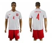 Poland #4 Lewczuk Home Soccer Country Jersey