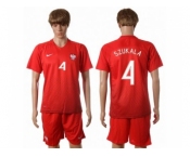 Poland #4 Szukala Away Soccer Country Jersey