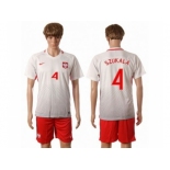 Poland #4 Szukala Home Soccer Country Jersey