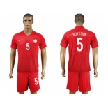 Poland #5 Borysiuk Away Soccer Country Jersey