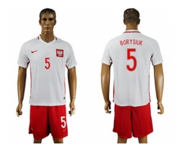 Poland #5 Borysiuk Home Soccer Country Jersey