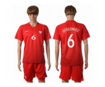 Poland #6 Jodlowiec Away Soccer Country Jersey