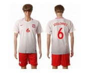 Poland #6 Jodlowiec Home Soccer Country Jersey