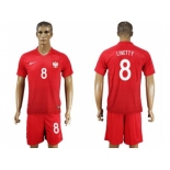 Poland #8 Linetty Away Soccer Country Jersey