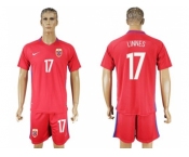 Norway #17 Linnes Home Soccer Country Jersey