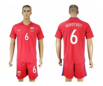 Norway #6 Nordtveit Home Soccer Country Jersey