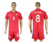 Norway #8 Johansen Home Soccer Country Jersey