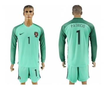 Portugal #1 Patricio Away Long Sleeves Soccer Country Jersey